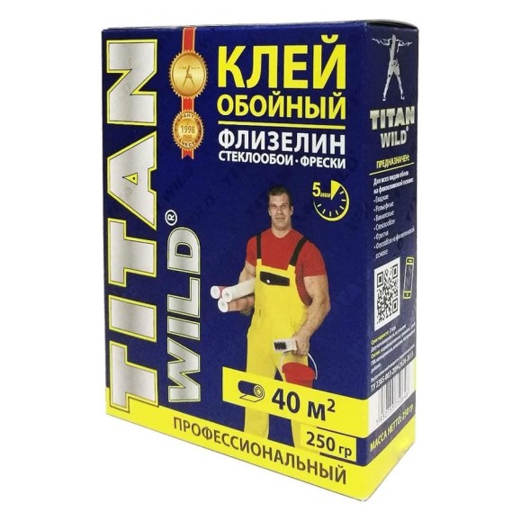Обойный клей TITAN WILD Б/И (флизелин; 250 гр) TWF-250 Обойный клей TITAN WILD Б/И (флизелин; 250 гр) TWF-250