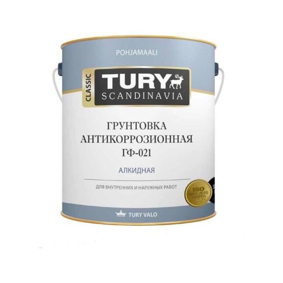 Грунт TURY ГФ-021 серый, 2,4 кг 1000247