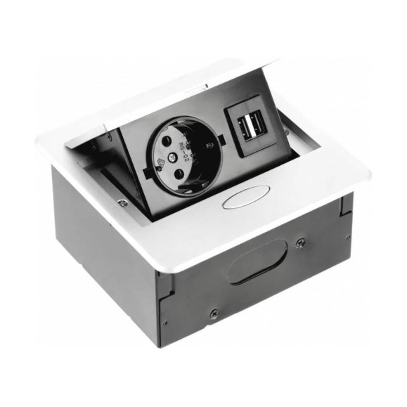 Выдвижной блок розеток GTV выдвижная розетка на 1 EURO розетку и 2 USB-A, белый, AE-PB1SAVA-10 Выдвижной блок розеток GTV выдвижная розетка на 1 EURO розетку и 2 USB-A, белый, AE-PB1SAVA-10