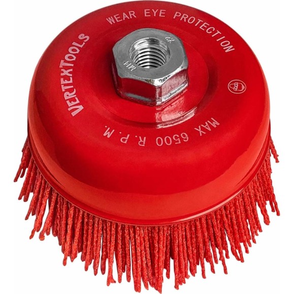 Щетка чашка нейлоновая для УШМ 125 мм, М14 vertextools 12400-125