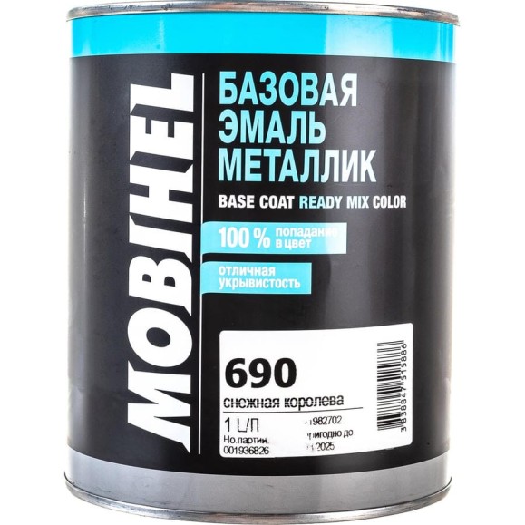 Краска Mobihel 690 Снежная Королева металлик, банка, 1 л 41982702 Краска Mobihel 690 Снежная Королева металлик, банка, 1 л 41982702