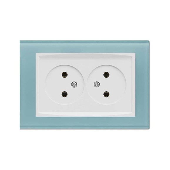 Розетка Metronex Electric Exclusive Blue двойная без заземления FRZ00040011SIN