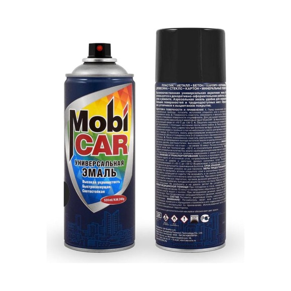 Универсальная эмаль Mobicar 520 мл RAL 9004 сигнальный черный матовый 0505-9004 МС