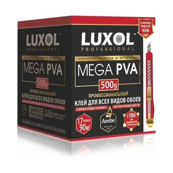 Обойный клей LUXOL MEGA PVA профессиональный, 500 г LUXOL MEGA PVA (Professional) 500г. Обойный клей LUXOL MEGA PVA профессиональный, 500 г LUXOL MEGA PVA (Professional) 500г.