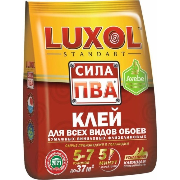 Обойный клей LUXOL Standart сила ПВА, 200 г LUXOL сила ПВА (Standart) 200г.