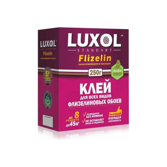 Обойный клей LUXOL Standart флизелин, 250 г. LUXOL флизелин (Standart) 250г. Обойный клей LUXOL Standart флизелин, 250 г. LUXOL флизелин (Standart) 250г.