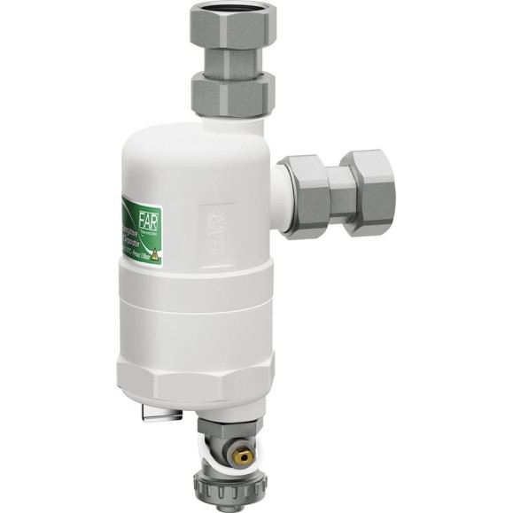 Грязеуловитель FAR COMPACT белый корпус, с магнитными вставками, 3/4", накидная гайка FA 2275 34