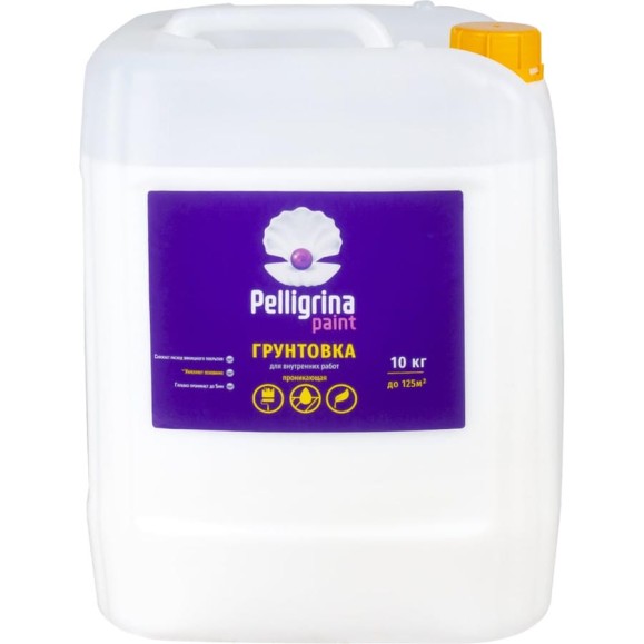 Грунтовка PELLIGRINA PAINT проникающая, для внутренних работ, 10 кг 231239 Грунтовка PELLIGRINA PAINT проникающая, для внутренних работ, 10 кг 231239