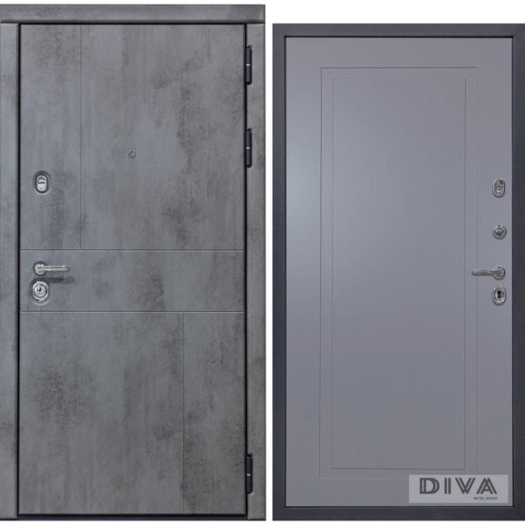 Дверь DIVA 48 (2050x960 мм; правая; бетон темный - Н10 Силк Маус) УТ-00075169