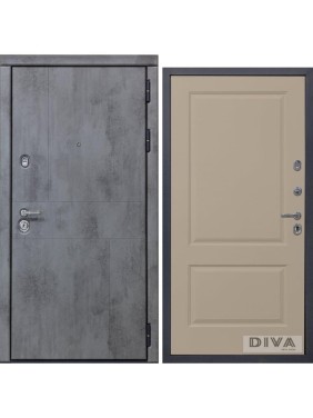 Дверь DIVA 48 (2050x960 мм; правая; бетон темный - Д7 Софт Шампань) УТ-00071722