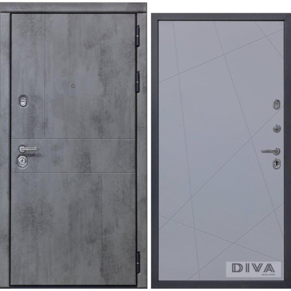 Дверь DIVA 48 (2050x860 мм; правая; бетон темный - Д11 Силк Маус) УТ-00075123