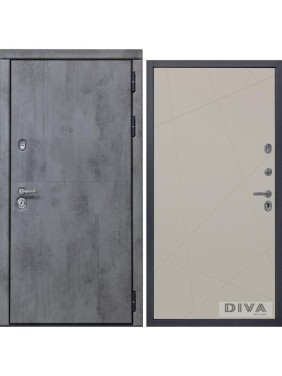 Дверь DIVA 48 (2050x860 мм; правая; бетон темный - Д11 Софт шампань) УТ-00072690