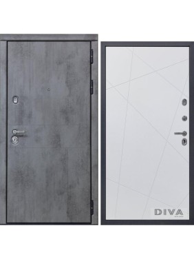 Дверь DIVA 48 (2050x960 мм; правая; бетон темный - Д11 белый софт) УТ-00072377