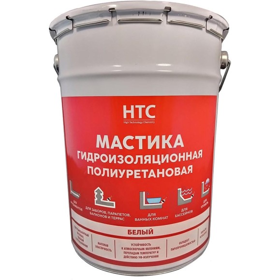 Мастика гидроизоляционная полиуретановая CEMMIX HTC 6 кг белый 84735836 Мастика гидроизоляционная полиуретановая CEMMIX HTC 6 кг белый 84735836