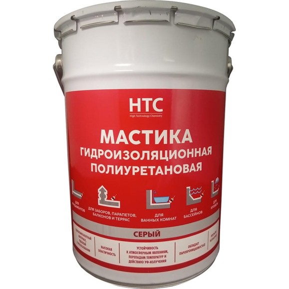 Мастика гидроизоляционная полиуретановая CEMMIX HTC 6 кг серый 84735837 Мастика гидроизоляционная полиуретановая CEMMIX HTC 6 кг серый 84735837