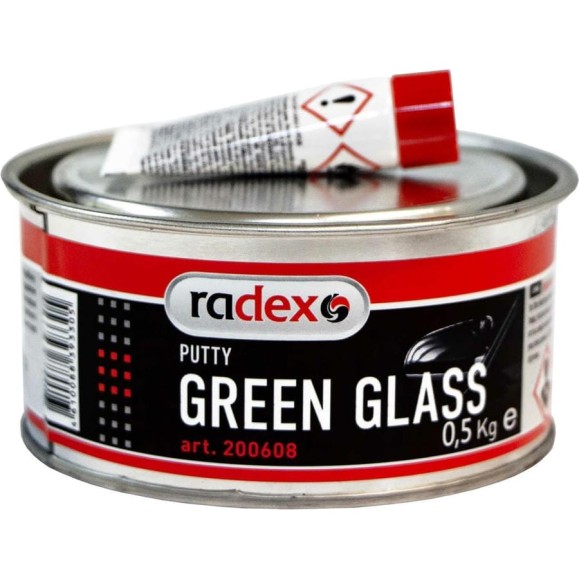 Шпатлевка со стекловолокном с отвердителем Radex GREEN GLASS 0,5 кг (12302) 200608 Шпатлевка со стекловолокном с отвердителем Radex GREEN GLASS 0,5 кг (12302) 200608