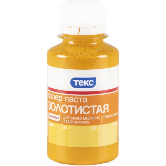 Универсальная колерная паста Текс № 04 золотистая, 0.1 л 20048