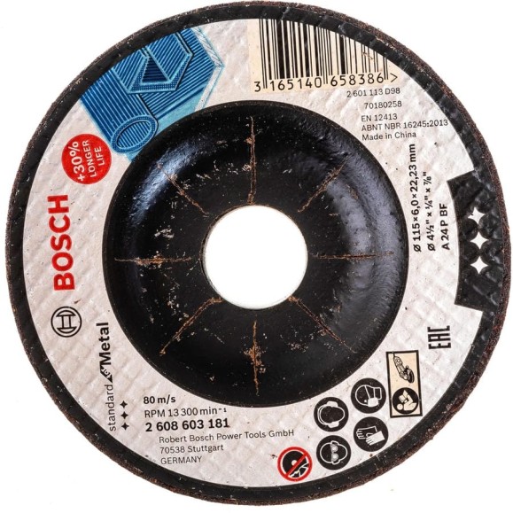 Круг обдирочный Standard по металлу (115x6х22.2 мм) Bosch 2608603181