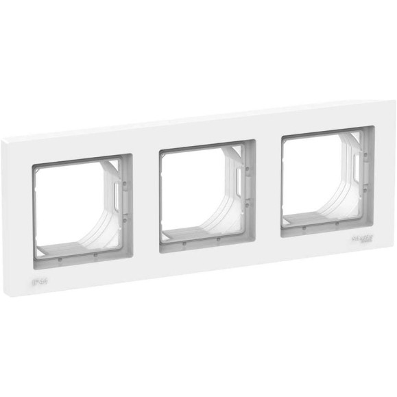 3-постовая рамка Systeme Electric AtlasDesign Aqua  IP44, БЕЛЫЙ ATN440103