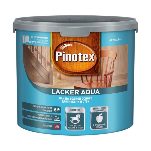 Лак для мебели и стен PINOTEX LACKER AQUA 10 (на водной основе; для внутренних работ; матовый; 2.7 л) 5254106