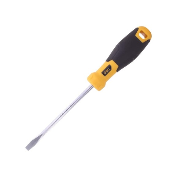 Шлицевая отвертка DELI SL6х150мм DL6361501 Cr-V, магнит, TPR+PP ручка 98355