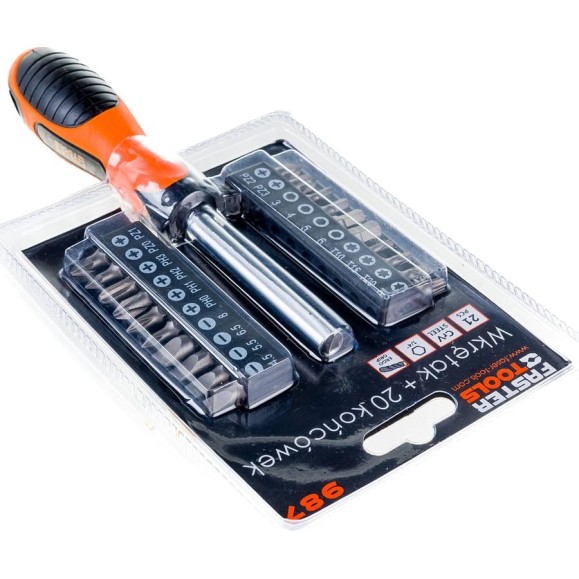 Отвертка FASTER TOOLS + 20 насадок 987