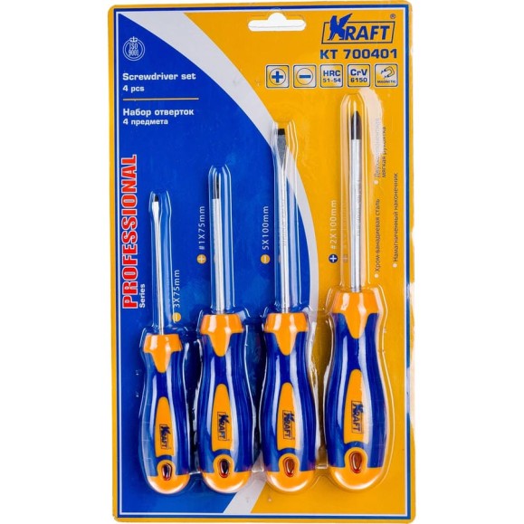 Набор отверток 4 шт KRAFT KT 700401