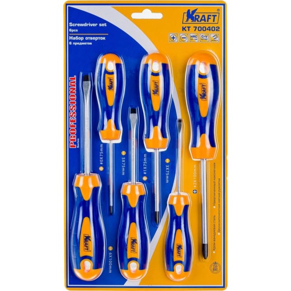 Набор отверток 6 шт KRAFT KT 700402 Набор отверток 6 шт KRAFT KT 700402