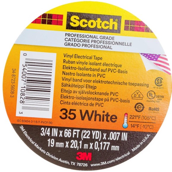 Изоляционная лента высшего класса 3М Scotch 35 19 мм х 20 м х 0,18 мм 7000031667/ 7100240608