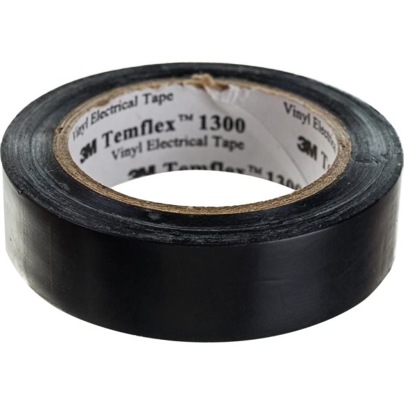Изолента ПВХ 3М Temflex 1300 черная, рулон 15 мм x 10 м 7100080349