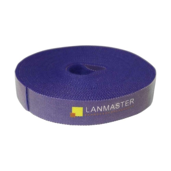 Хомут-липучка LANMASTER ширина 20 мм, 5 м, синий LAN-VCM5M-BL