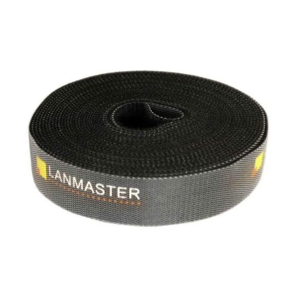 Хомут-липучка LANMASTER ширина 20 мм, 5 м, черный LAN-VCM5M-BK