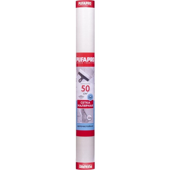 Малярная стеклотканевая сетка PUFAPRO 2х2 мм, 50 г/кв.м, 1 м х 50 м 71711000 Малярная стеклотканевая сетка PUFAPRO 2х2 мм, 50 г/кв.м, 1 м х 50 м 71711000