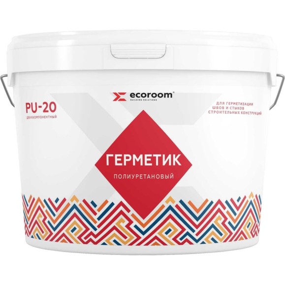 Полиуретановый герметик ECOROOM 2K PU-20, серый, 12.5 кг E-PUгерм-12524