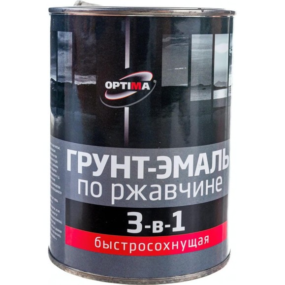 Быстросохнущая грунт-эмаль OPTIMA 3 в 1 0,8кг шокол. 11598025 Быстросохнущая грунт-эмаль OPTIMA 3 в 1 0,8кг шокол. 11598025