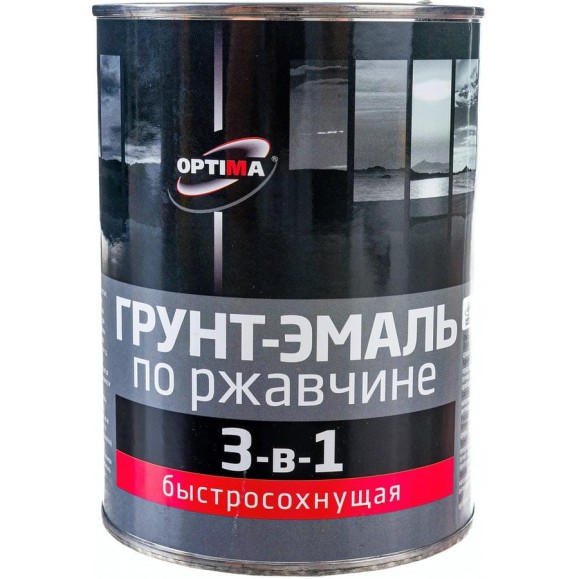 Быстросохнущая грунт-эмаль OPTIMA 3 в 1 0,8кг белая 11598027 Быстросохнущая грунт-эмаль OPTIMA 3 в 1 0,8кг белая 11598027