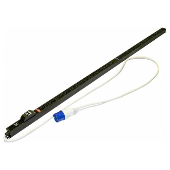 Блок розеток Hyperline вертикальный, 36 розеток IEC320 C13, 6розеток IEC320 C19, автоматический выключатель, кабель питания 2.5м (3x4.0мм2) с вилкой IEC 60309 32A (2P+E) 250В 1860x44.4x44.4м