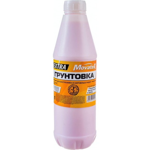 Грунтовка для наружных и внутренних работ Movatex EXTRA 1 л Т11878 Грунтовка для наружных и внутренних работ Movatex EXTRA 1 л Т11878
