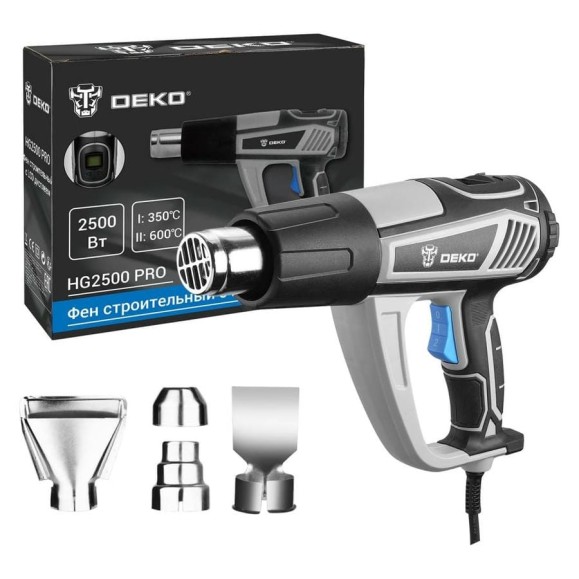 Строительный фен DEKO HG2500 PRO 2500 Вт, с LCD дисплеем 063-4336