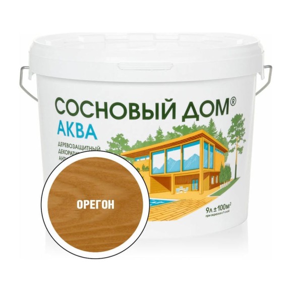 Акриловый декоративный антисептик для дерева ЗАО Декарт «Сосновый Дом» АКВА (Орегон; 9 л) 28848 Акриловый декоративный антисептик для дерева ЗАО Декарт «Сосновый Дом» АКВА (Орегон; 9 л) 28848