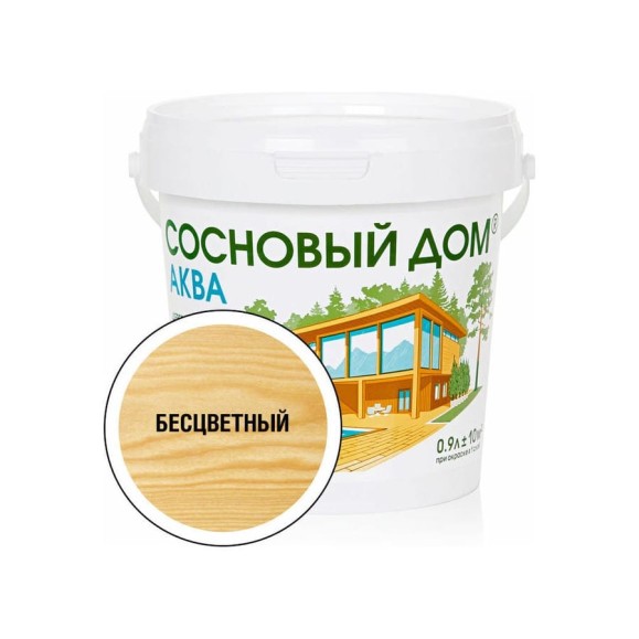 Акриловый декоративный антисептик для дерева ЗАО Декарт «Сосновый Дом» АКВА (бесцветный; 0.9 л) 28843 Акриловый декоративный антисептик для дерева ЗАО Декарт «Сосновый Дом» АКВА (бесцветный; 0.9 л) 28843