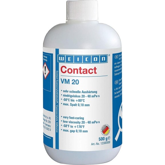 Цианоакрилатный клей WEICON Contact VM 20 500 г wcn12300500