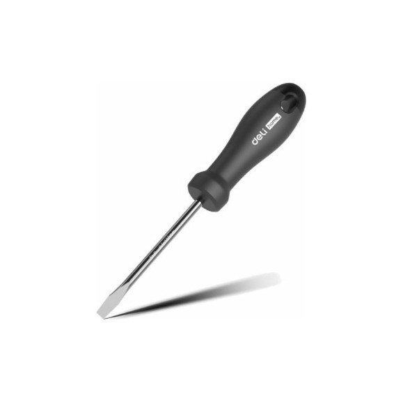 Шлицевая отвёртка DELI Home Series Black HT1106 SL6x150мм, Cr-V, Soft Touch рукоятка, подарочная упаковка 104605 Шлицевая отвёртка DELI Home Series Black HT1106 SL6x150мм, Cr-V, Soft Touch рукоятка, подарочная упаковка 104605