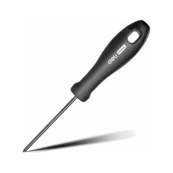 Крестовая отвертка DELI Home Series Black HT1203 PH0x75мм, Cr-V, Soft Touch рукоятка, подарочная упаковка, эксклюзивный дизайн 104606