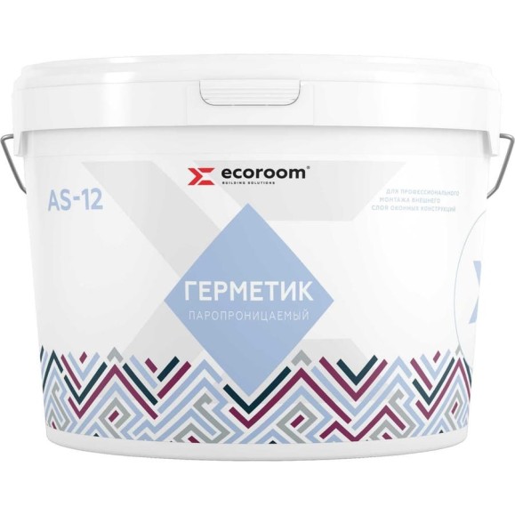 Акриловый герметик ECOROOM AS-12 (паропроницаемый; белый; 7 кг) E-Герм-4183/7