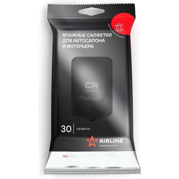 Влажные салфетки для автосалона и интерьера Airline PRO 30 шт. ANSS03