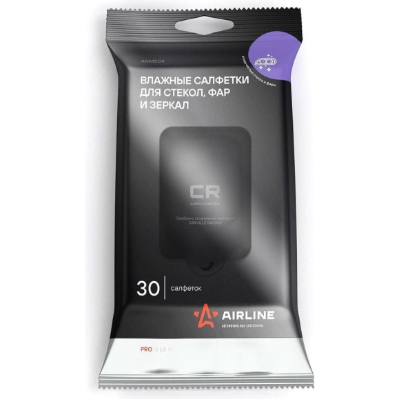 Влажные салфетки для стекол, фар и зеркал Airline PRO 30 шт. ANMS04 Влажные салфетки для стекол, фар и зеркал Airline PRO 30 шт. ANMS04