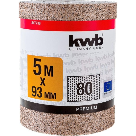 Бумага шлифовальная в рулоне kwb 5 м, 93 мм, К80 847738 Бумага шлифовальная в рулоне kwb 5 м, 93 мм, К80 847738