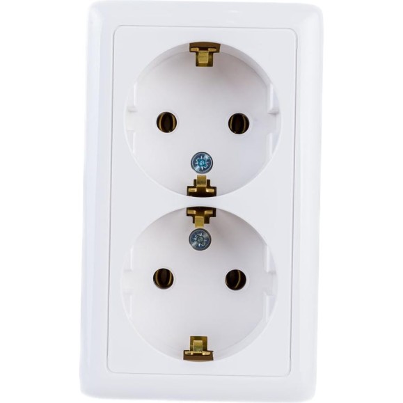 Двойная розетка Systeme Electric (Schneider Electric) с заземлением Хит, 16 А, 250 В, Белый RA16-238I-B Двойная розетка Systeme Electric (Schneider Electric) с заземлением Хит, 16 А, 250 В, Белый RA16-238I-B