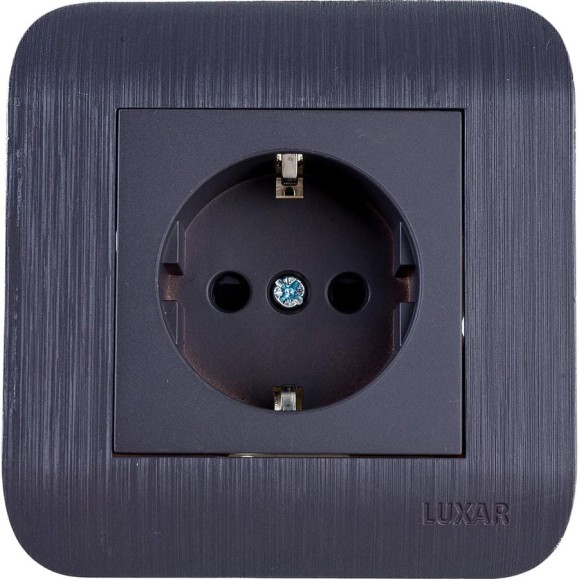 Розетка LUXAR Deco с/у с з/к венге с рифленой рамкой, 250В 16А 4606400620303 Розетка LUXAR Deco с/у с з/к венге с рифленой рамкой, 250В 16А 4606400620303